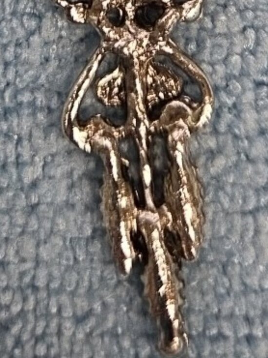 Large Auth Zuni Cross Pendant Chain Sterling Silver Turquoise Needlepoint - Picture 10 of 10